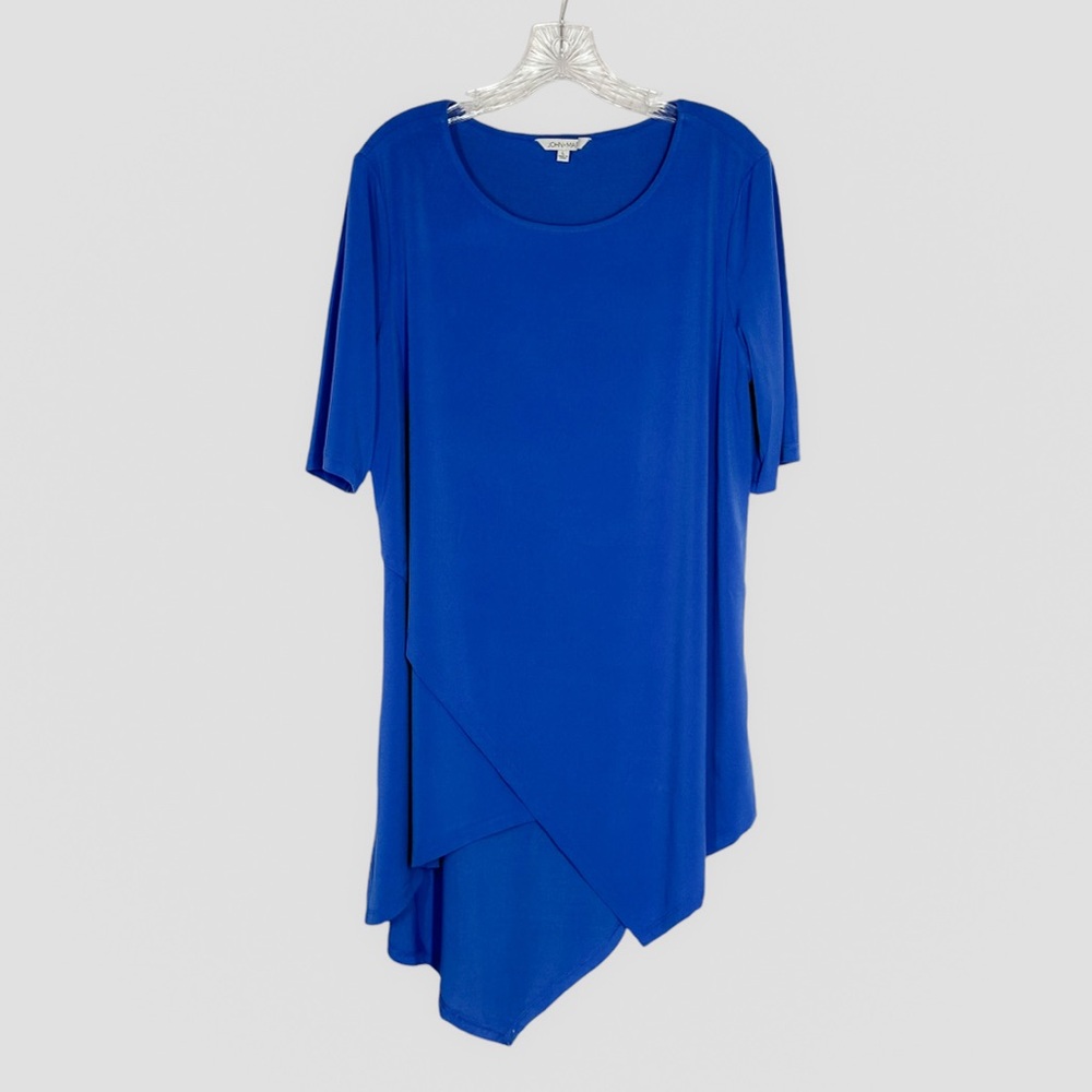 John Mark Royal Blue size Large Crossover Hi Low Tunic Comfort Casual Coastal